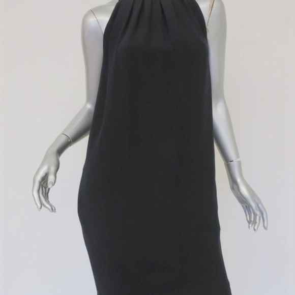 Celine Dress Black Silk Sleeveless Pleated - Picture 2 of 6